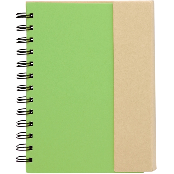 5.25 x 7 in. Eco flip top notebook with sticky notes Plum Grove
