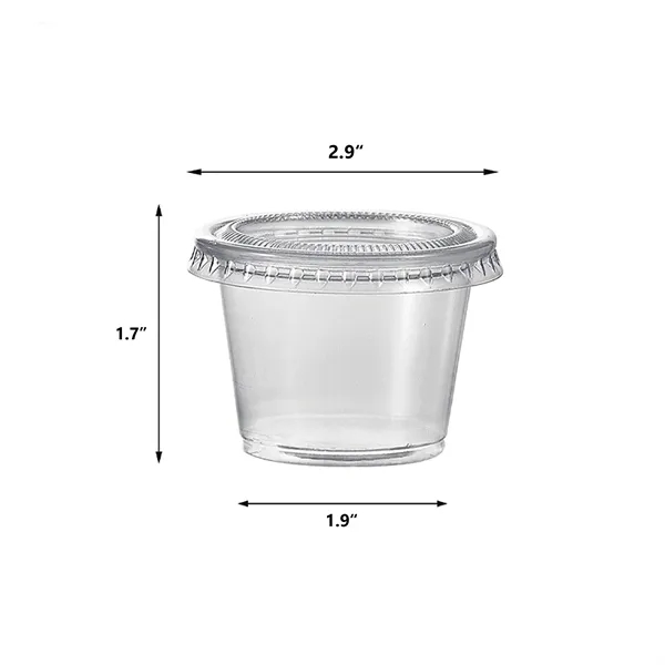 4 Oz Clear Disposable Condiment Cups With Lids - 4 Oz Clear Disposable Condiment Cups With Lids - Image 1 of 2