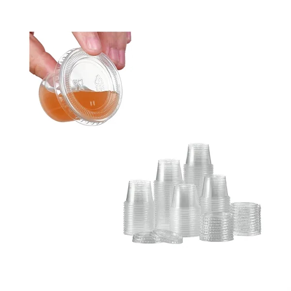 4 Oz Clear Disposable Condiment Cups With Lids - 4 Oz Clear Disposable Condiment Cups With Lids - Image 2 of 2