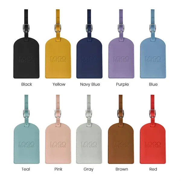 Vegan Leather Luggage Tags With Logo - Vegan Leather Luggage Tags With Logo - Image 15 of 27