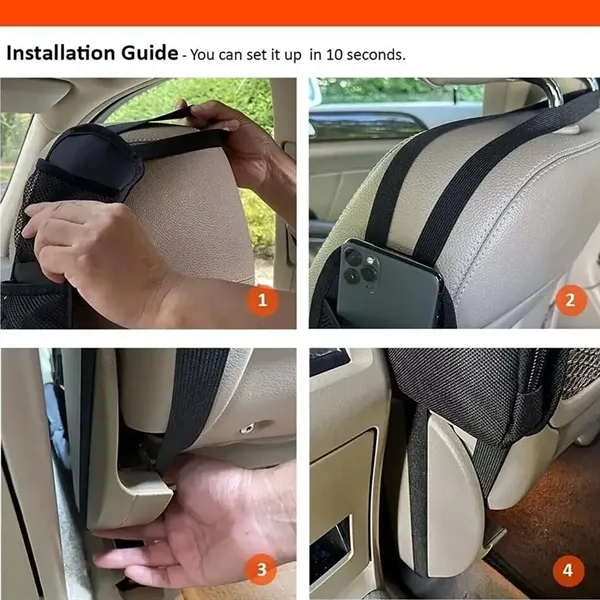 Multi-Pocket Car Seat Storage Hanging Bag for Travel - Multi-Pocket Car Seat Storage Hanging Bag for Travel - Image 2 of 4
