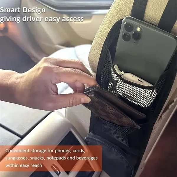 Multi-Pocket Car Seat Storage Hanging Bag for Travel - Multi-Pocket Car Seat Storage Hanging Bag for Travel - Image 3 of 4