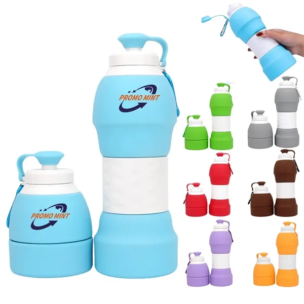 Collapsible Water Bottles Leak-Proof Reusable Silicone Sport - Collapsible Water Bottles Leak-Proof Reusable Silicone Sport - Image 0 of 4