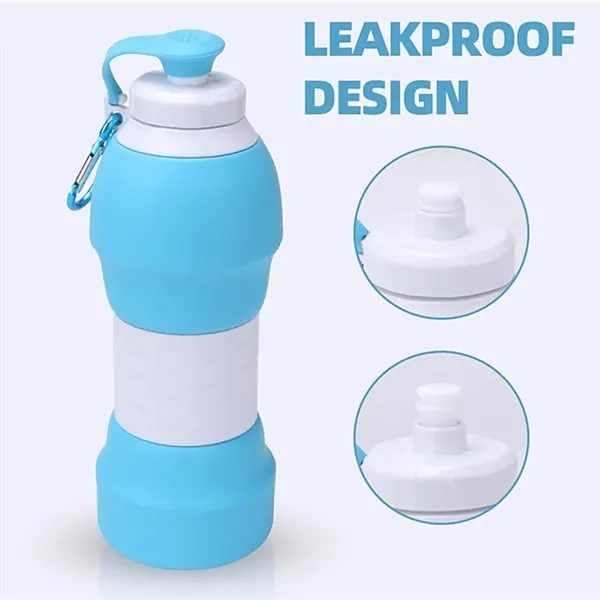 Collapsible Water Bottles Leak-Proof Reusable Silicone Sport - Collapsible Water Bottles Leak-Proof Reusable Silicone Sport - Image 3 of 4