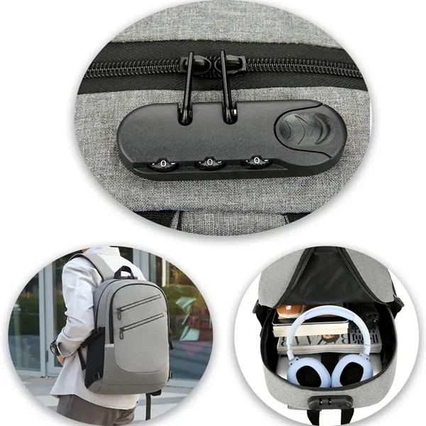 Daily Commute Computer Combination Lock Travel Backpack - Daily Commute Computer Combination Lock Travel Backpack - Image 3 of 4