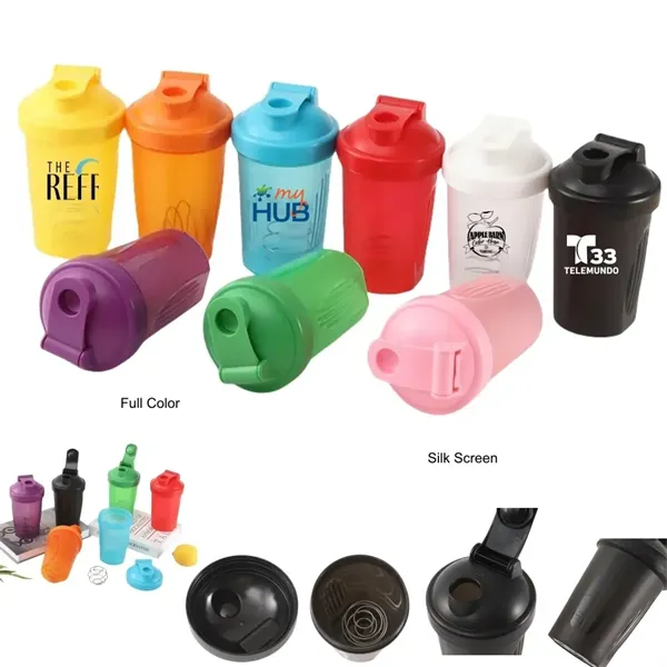 13.5 oz Shaker Bottle with Stainless Steel Whisk Ball - 13.5 oz Shaker Bottle with Stainless Steel Whisk Ball - Image 0 of 21
