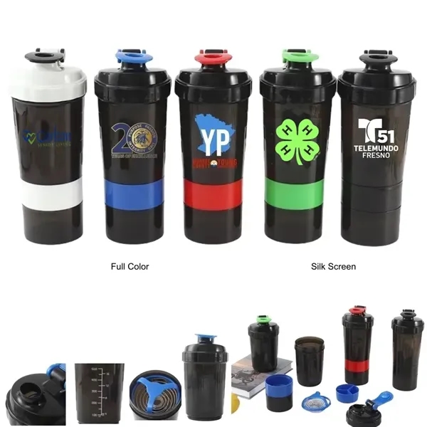 17 oz Pre-Workout Protein Shaker Built-in Powder Storage - 17 oz Pre-Workout Protein Shaker Built-in Powder Storage - Image 0 of 20