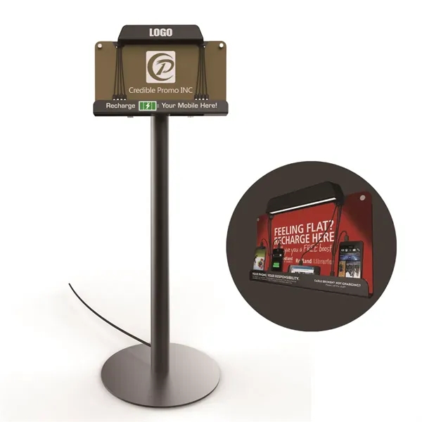Public Cell Phone Charging Station Floor Stand - Public Cell Phone Charging Station Floor Stand - Image 0 of 8