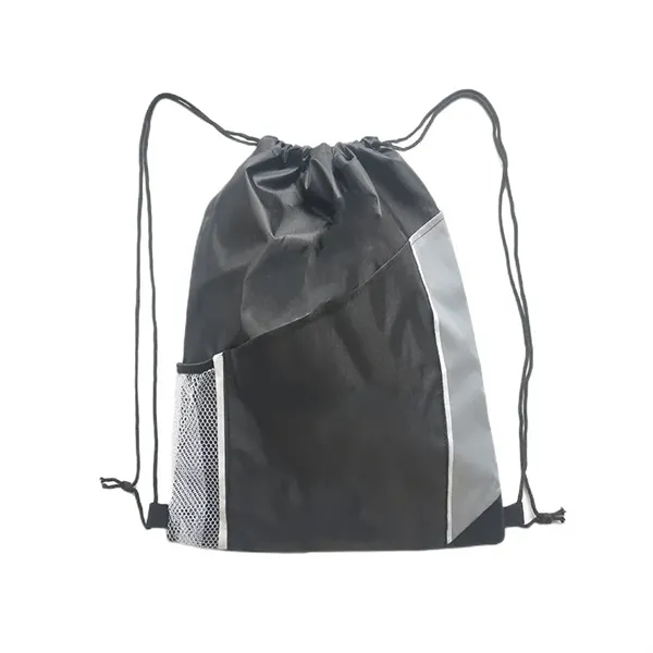 Printed Mesh Pocket Drawstring Backpack - Printed Mesh Pocket Drawstring Backpack - Image 3 of 6