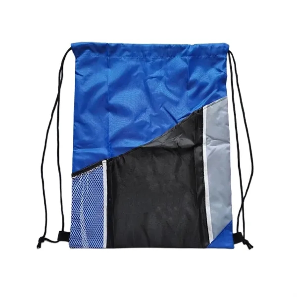 Printed Mesh Pocket Drawstring Backpack - Printed Mesh Pocket Drawstring Backpack - Image 5 of 6