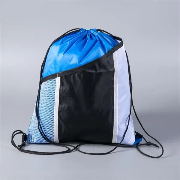 Printed Mesh Pocket Drawstring Backpack - Printed Mesh Pocket Drawstring Backpack - Image 6 of 6