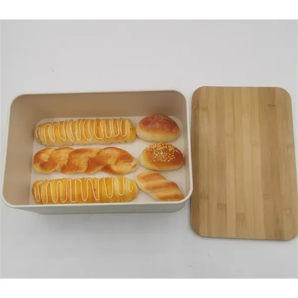 Counter Metal Storage Bread Box Container w/ Wood Lid - Counter Metal Storage Bread Box Container w/ Wood Lid - Image 1 of 1
