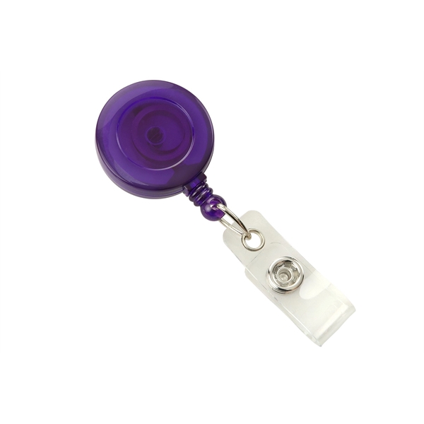 Translucent Plastic Clip-On Badge Reel - Translucent Plastic Clip-On Badge Reel - Image 1 of 7