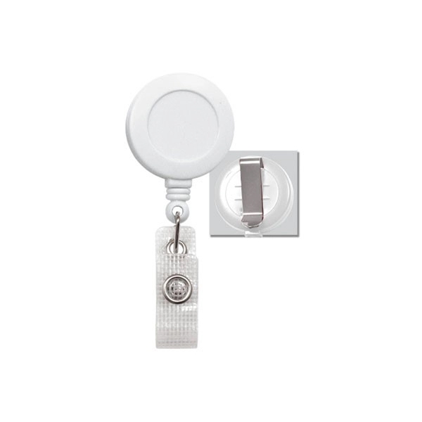 Stock Round Plastic Clip-on Badge Reel - Stock Round Plastic Clip-on Badge Reel - Image 1 of 4