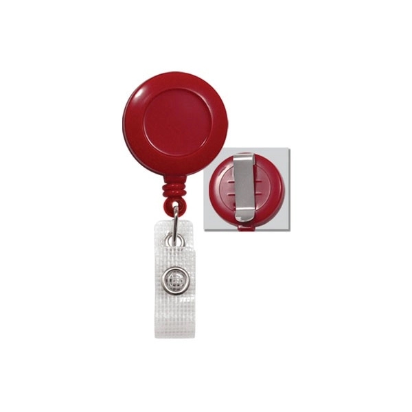 Stock Round Plastic Clip-on Badge Reel - Stock Round Plastic Clip-on Badge Reel - Image 2 of 4