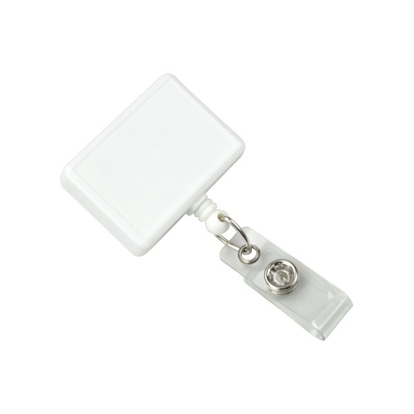 Rectangle Badge Reel with Clear Vinyl Strap - Rectangle Badge Reel with Clear Vinyl Strap - Image 1 of 4