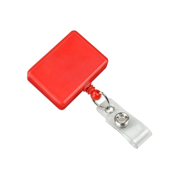 Rectangle Badge Reel with Clear Vinyl Strap - Rectangle Badge Reel with Clear Vinyl Strap - Image 2 of 4