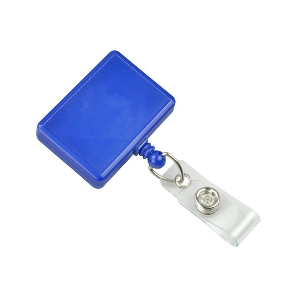 Rectangle Badge Reel with Clear Vinyl Strap - Rectangle Badge Reel with Clear Vinyl Strap - Image 3 of 4