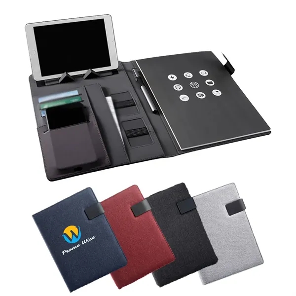 3 in 1 Padfolio Notebook Phone Stand USB Driver Organizer - 3 in 1 Padfolio Notebook Phone Stand USB Driver Organizer - Image 0 of 3