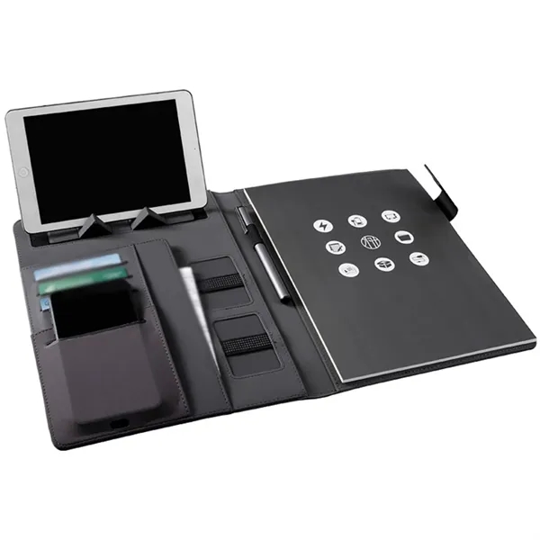 3 in 1 Padfolio Notebook Phone Stand USB Driver Organizer - 3 in 1 Padfolio Notebook Phone Stand USB Driver Organizer - Image 3 of 3