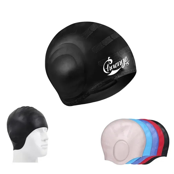 Unisex Swim Caps With 3D Ear Protection - Unisex Swim Caps With 3D Ear Protection - Image 0 of 4