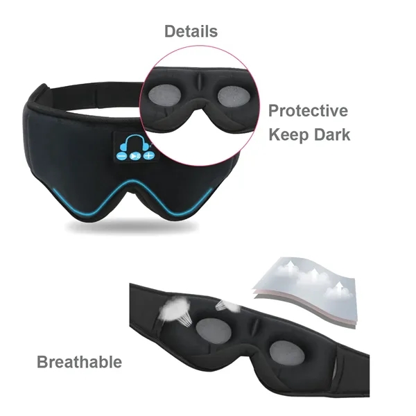 3D Sleep Headphones Eye Mask - 3D Sleep Headphones Eye Mask - Image 2 of 4