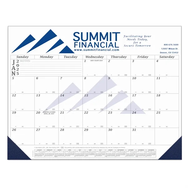 Custom 12 Month Value-Line Desk Calendar - 21 3/4" x 16 3/4"