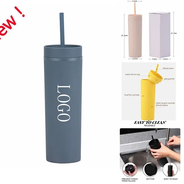 16oz Candy Color Frosted Sports Straw Cup - 16oz Candy Color Frosted Sports Straw Cup - Image 0 of 9