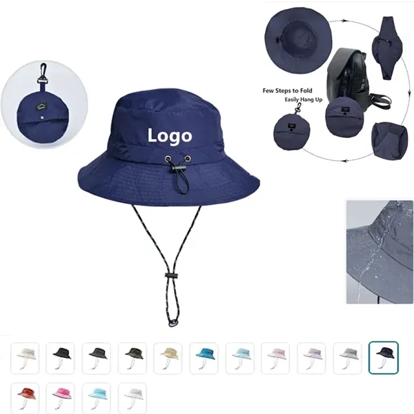 Foldable Waterproof Rain Sun Bucket Hat - Foldable Waterproof Rain Sun Bucket Hat - Image 0 of 5