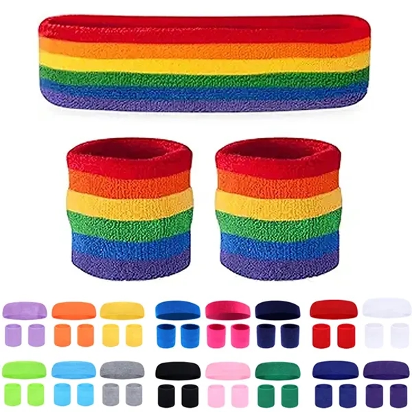 3 Pieces Sweatbands Set - 3 Pieces Sweatbands Set - Image 1 of 1