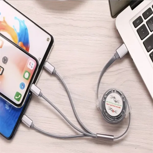 Retractable 3 in 1 Multiple Charging Cable - Retractable 3 in 1 Multiple Charging Cable - Image 2 of 4