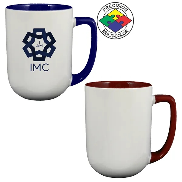 17oz Two-Tone Arlen Mug with Color Handle - 17oz Two-Tone Arlen Mug with Color Handle - Image 6 of 7