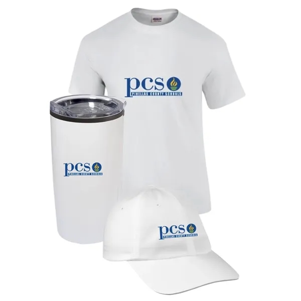 Welcome Employee Swag Set: T-Shirt, Tumbler and Cap - Welcome Employee Swag Set: T-Shirt, Tumbler and Cap - Image 2 of 5