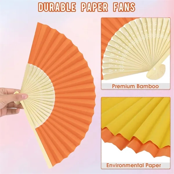 Paper Bamboo Folding Fan - Paper Bamboo Folding Fan - Image 2 of 3