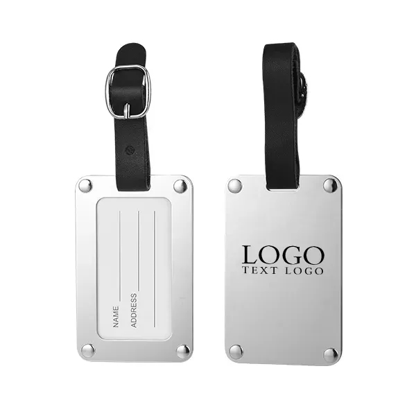 Leather Strap Stainless Steel Luggage Tag - Leather Strap Stainless Steel Luggage Tag - Image 1 of 3