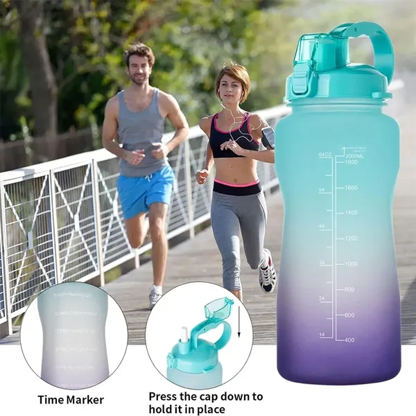 64oz Water Bottle with Time Marker - 64oz Water Bottle with Time Marker - Image 1 of 3