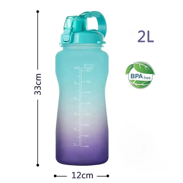 64oz Water Bottle with Time Marker - 64oz Water Bottle with Time Marker - Image 2 of 3