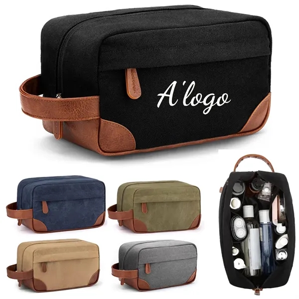 Canvas Toiletry Bag Hanging Dopp Kit Unisex - Canvas Toiletry Bag Hanging Dopp Kit Unisex - Image 0 of 4