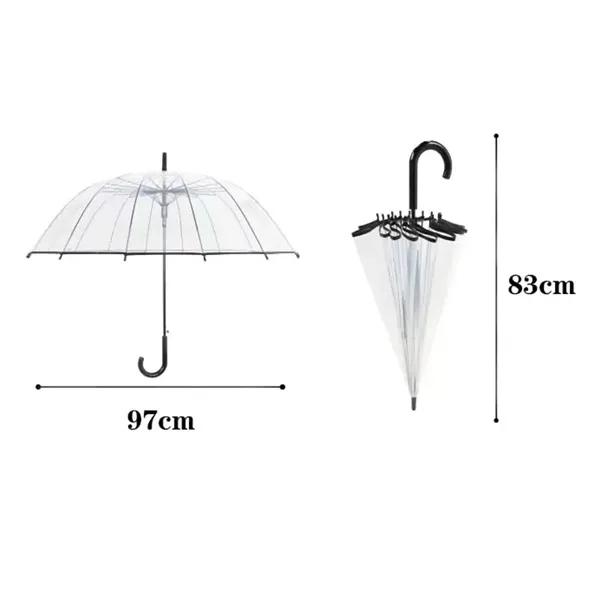 Long-handled Transparent Umbrella - Long-handled Transparent Umbrella - Image 1 of 3