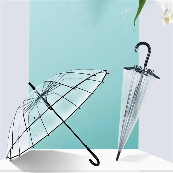 Long-handled Transparent Umbrella - Long-handled Transparent Umbrella - Image 2 of 3