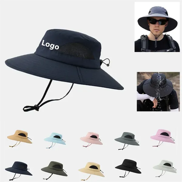 Waterproof Unisex Wide Brim Bucket Sun Hat - Waterproof Unisex Wide Brim Bucket Sun Hat - Image 0 of 5