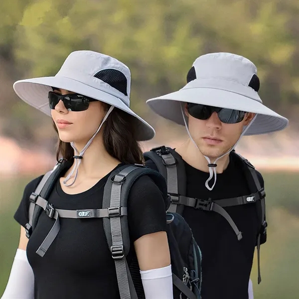 Waterproof Unisex Wide Brim Bucket Sun Hat - Waterproof Unisex Wide Brim Bucket Sun Hat - Image 1 of 5
