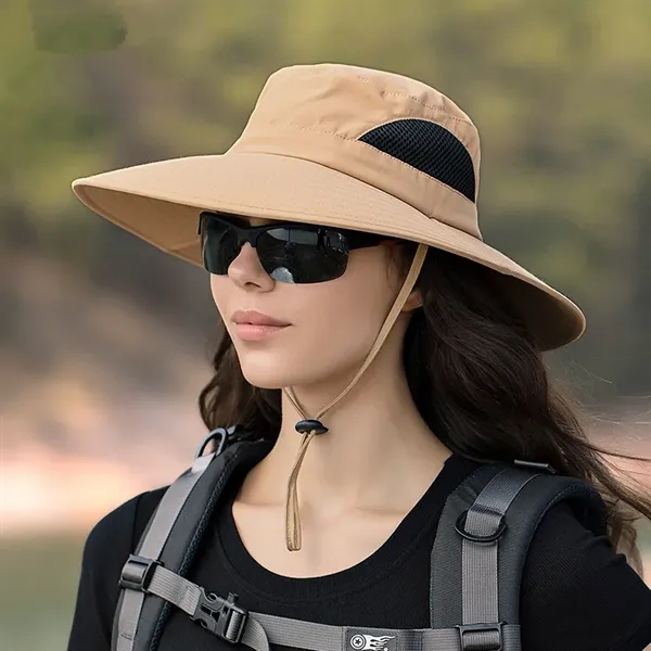 Waterproof Unisex Wide Brim Bucket Sun Hat - Waterproof Unisex Wide Brim Bucket Sun Hat - Image 2 of 5