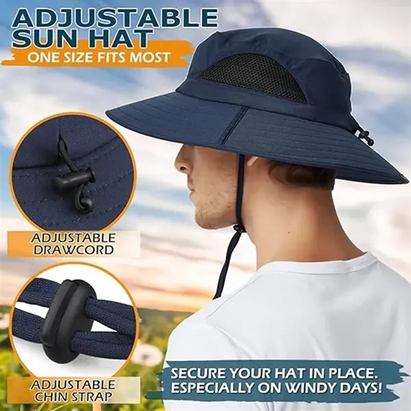 Waterproof Unisex Wide Brim Bucket Sun Hat - Waterproof Unisex Wide Brim Bucket Sun Hat - Image 5 of 5