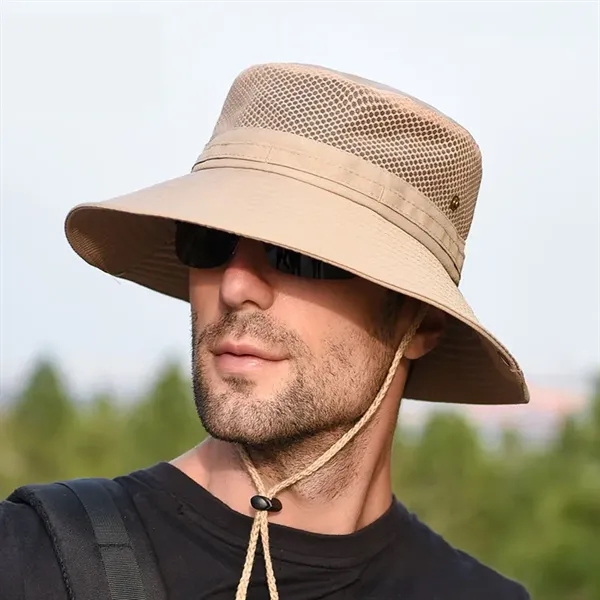 Foldable Wide Brim Bucket Sun Hat for Men Women - Foldable Wide Brim Bucket Sun Hat for Men Women - Image 3 of 5