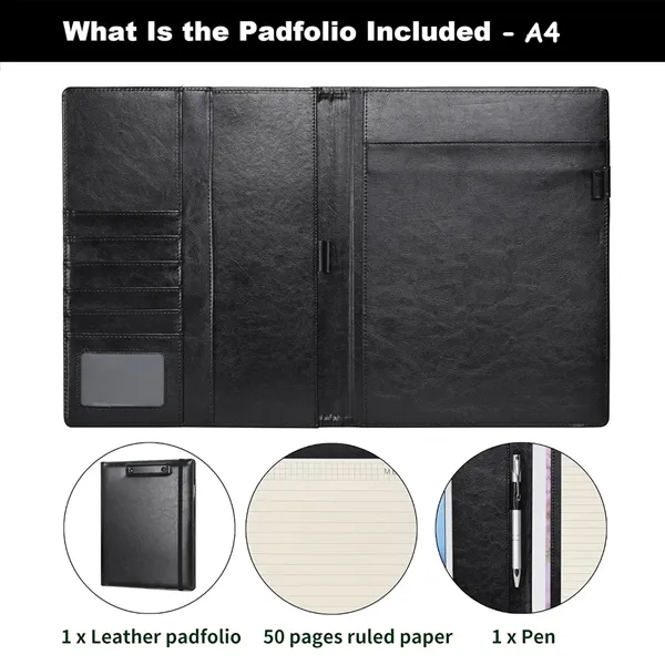 Faux Leather Portfolio Organizer - Faux Leather Portfolio Organizer - Image 3 of 4