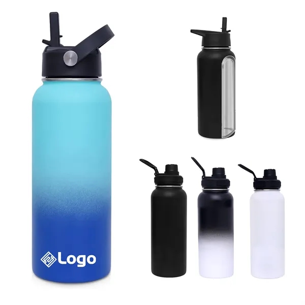 24 oz Water Bottle Vacuum with Straw Spout Lids - 24 oz Water Bottle Vacuum with Straw Spout Lids - Image 0 of 2