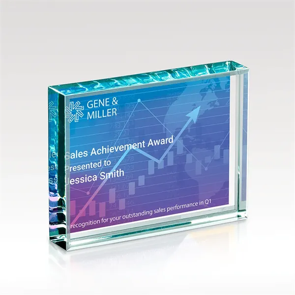 Starphire Banner Crystal Glass Award