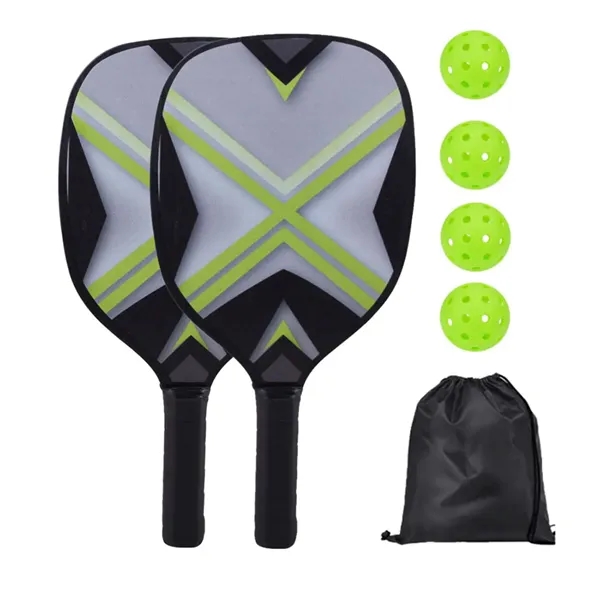 Wooden Pickleball Racket Paddle & Ball Set w/ Drawstring Bag - Wooden Pickleball Racket Paddle & Ball Set w/ Drawstring Bag - Image 0 of 7