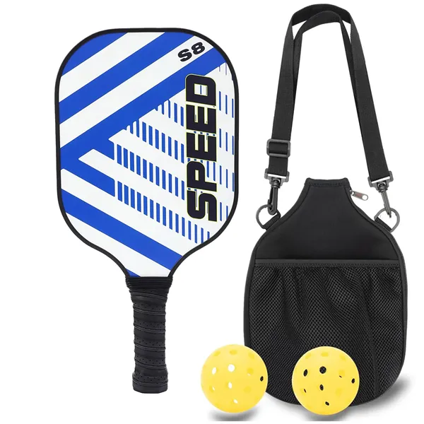 Fiberglass Pickleball Paddle & Ball Set w/ Shoulder Bag - Fiberglass Pickleball Paddle & Ball Set w/ Shoulder Bag - Image 0 of 8